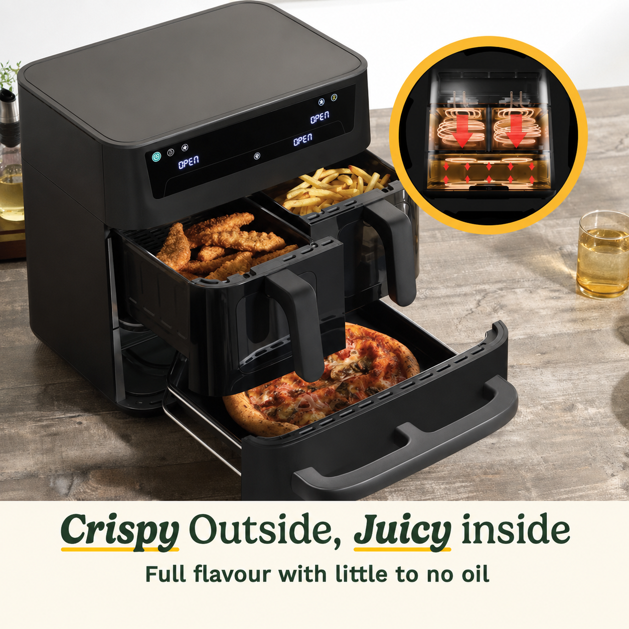 Tri Zone 13.6L Air Fryer & Oven