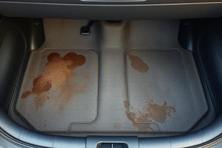 Car footwell before fitting a protective floor mat