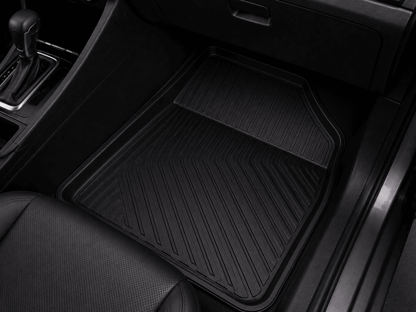 Tailored front passenger car mat